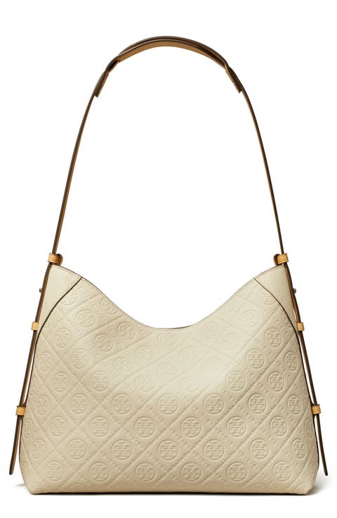 T Monogram Pebble Leather Messenger Bag