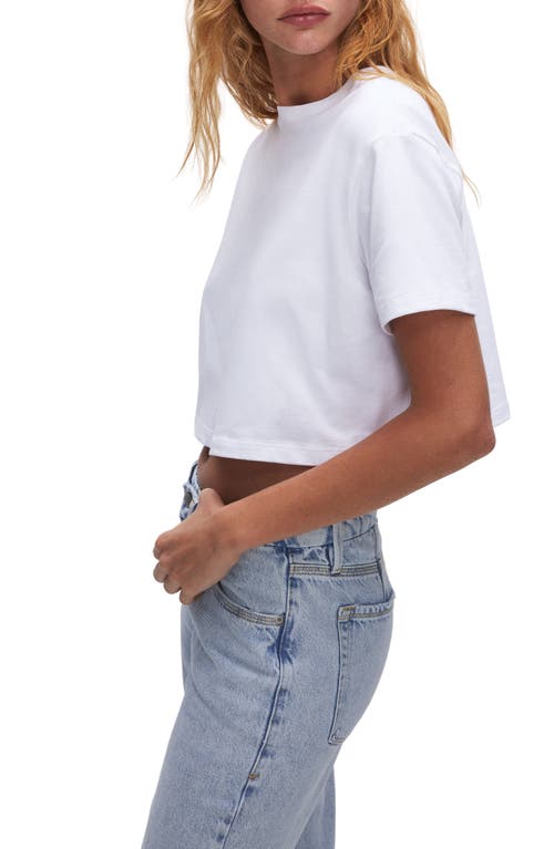 GOOD AMERICAN GOOD AMERICAN CROP COTTON T-SHIRT