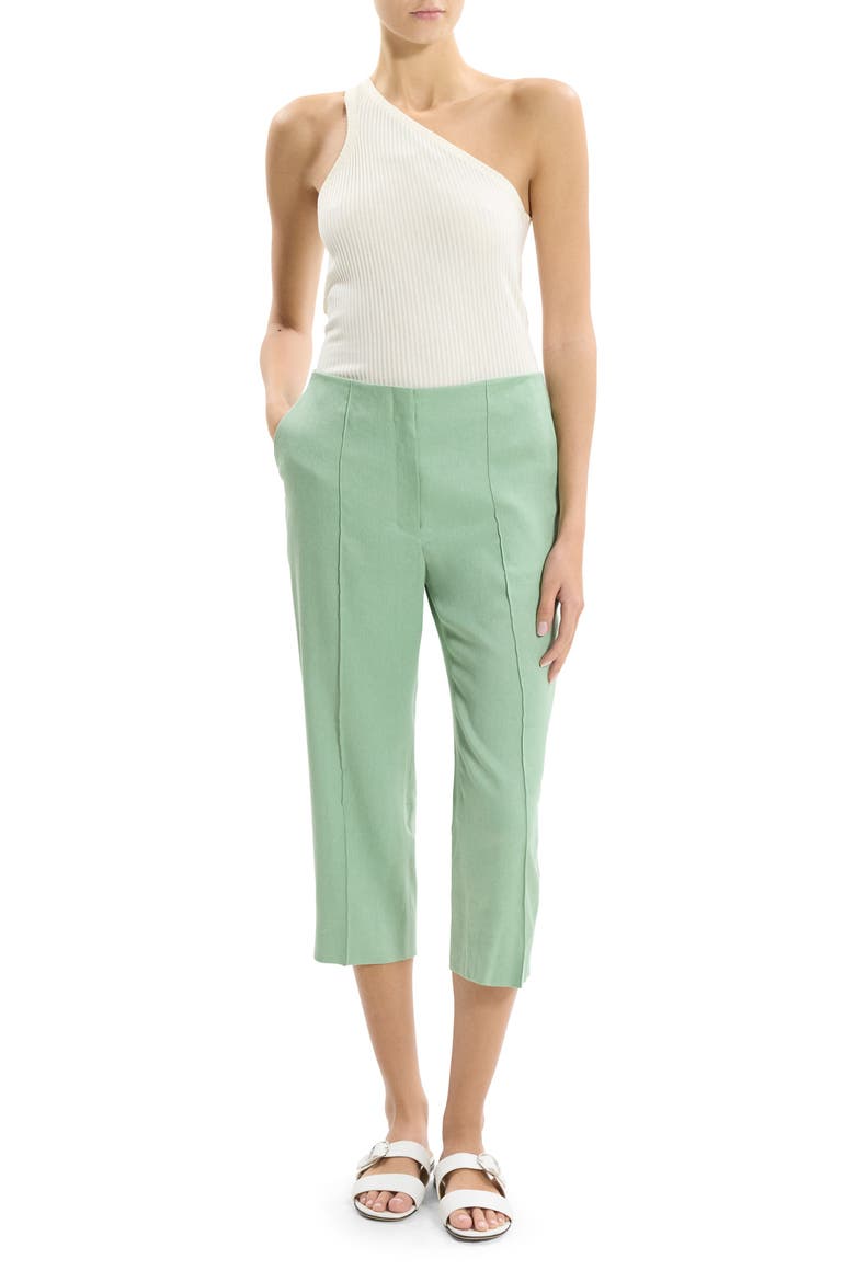 Slit Capri Pants, Alternate, color, DELICATE GREEN