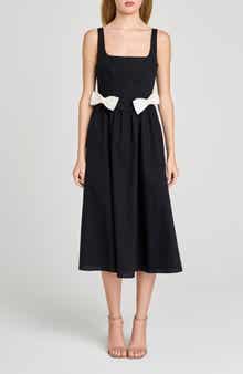 Lizzy Bow Trim Midi Dress