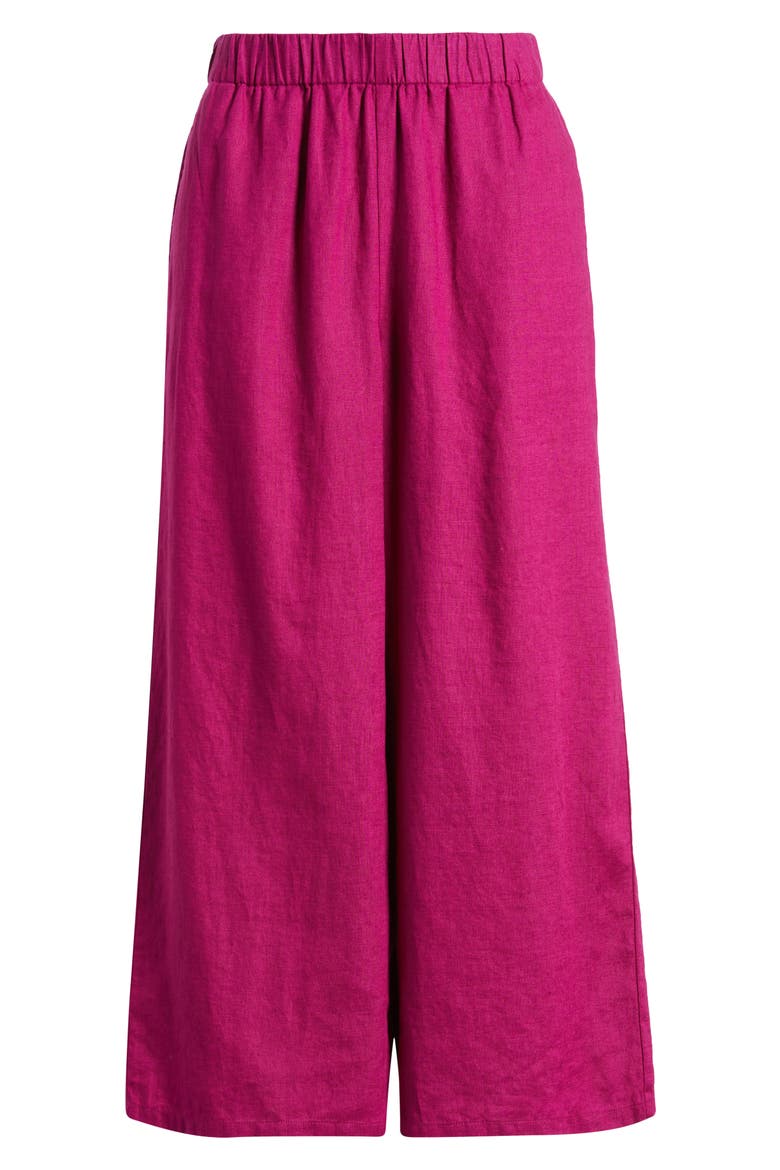 Organic Linen Crop Wide Leg Pants, Alternate, color, SNGRA