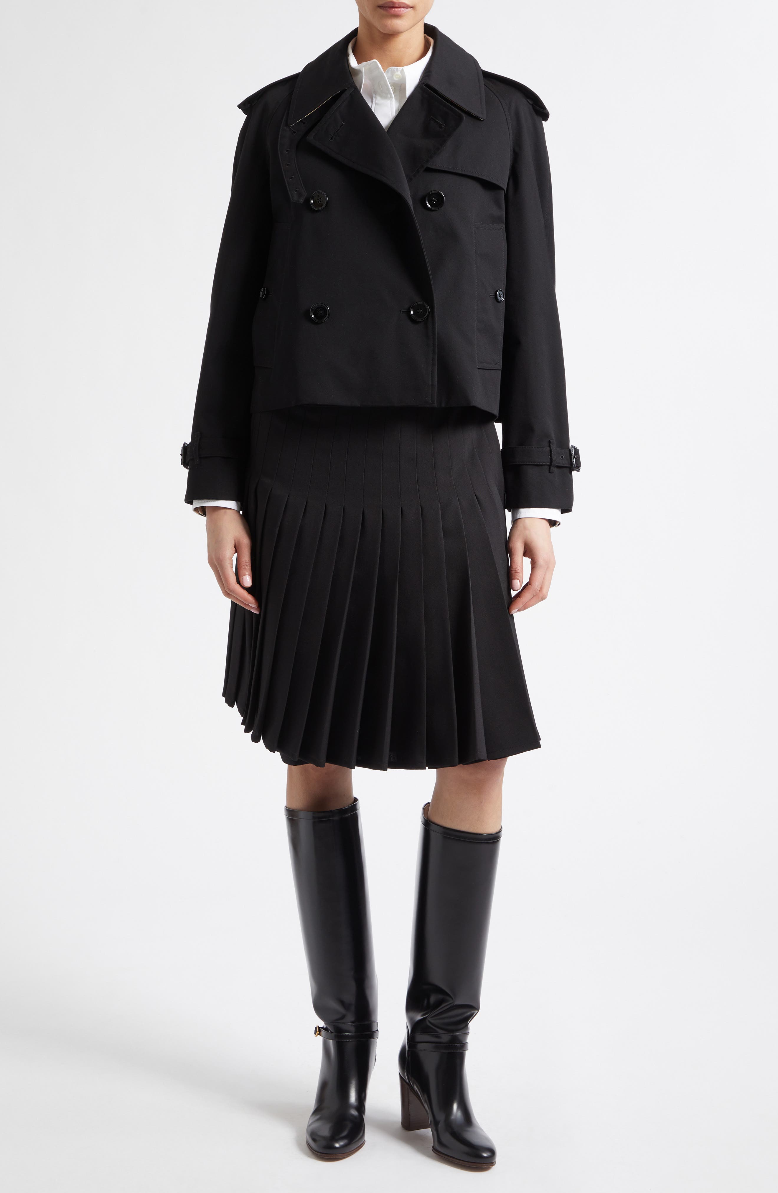 Haltye Cotton Gabardine Crop Trench Jacket (Women) | Nordstrom