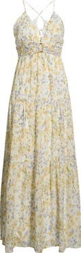 Parker The Liora Metallic Floral Tiered Maxi Dress