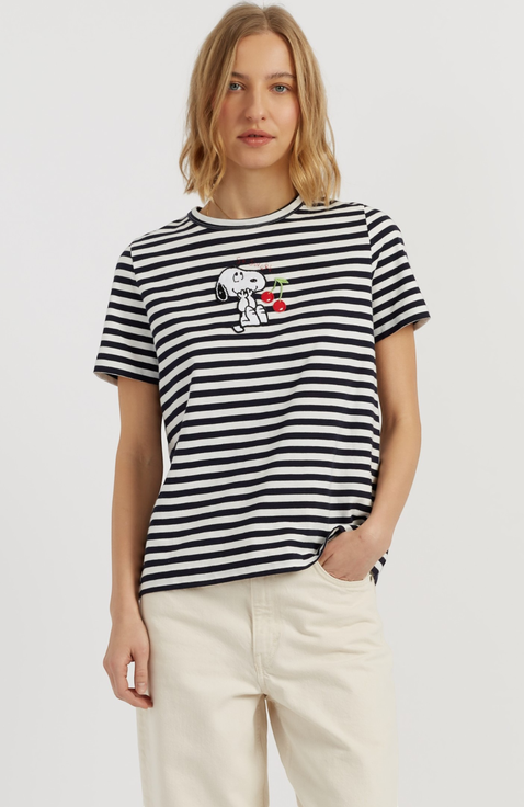 Cotton Snoopy Breton Cherry T-Shirt