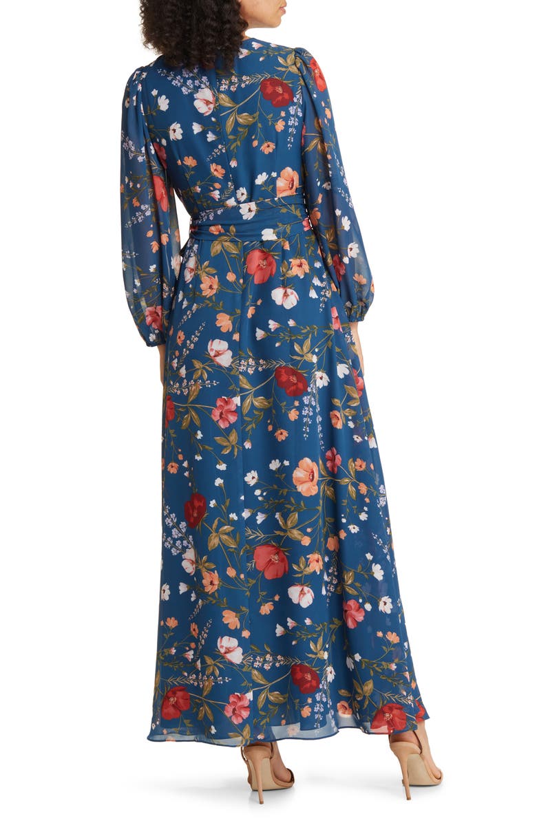 Eliza J Floral Long Sleeve Maxi Dress, Alternate, color, 