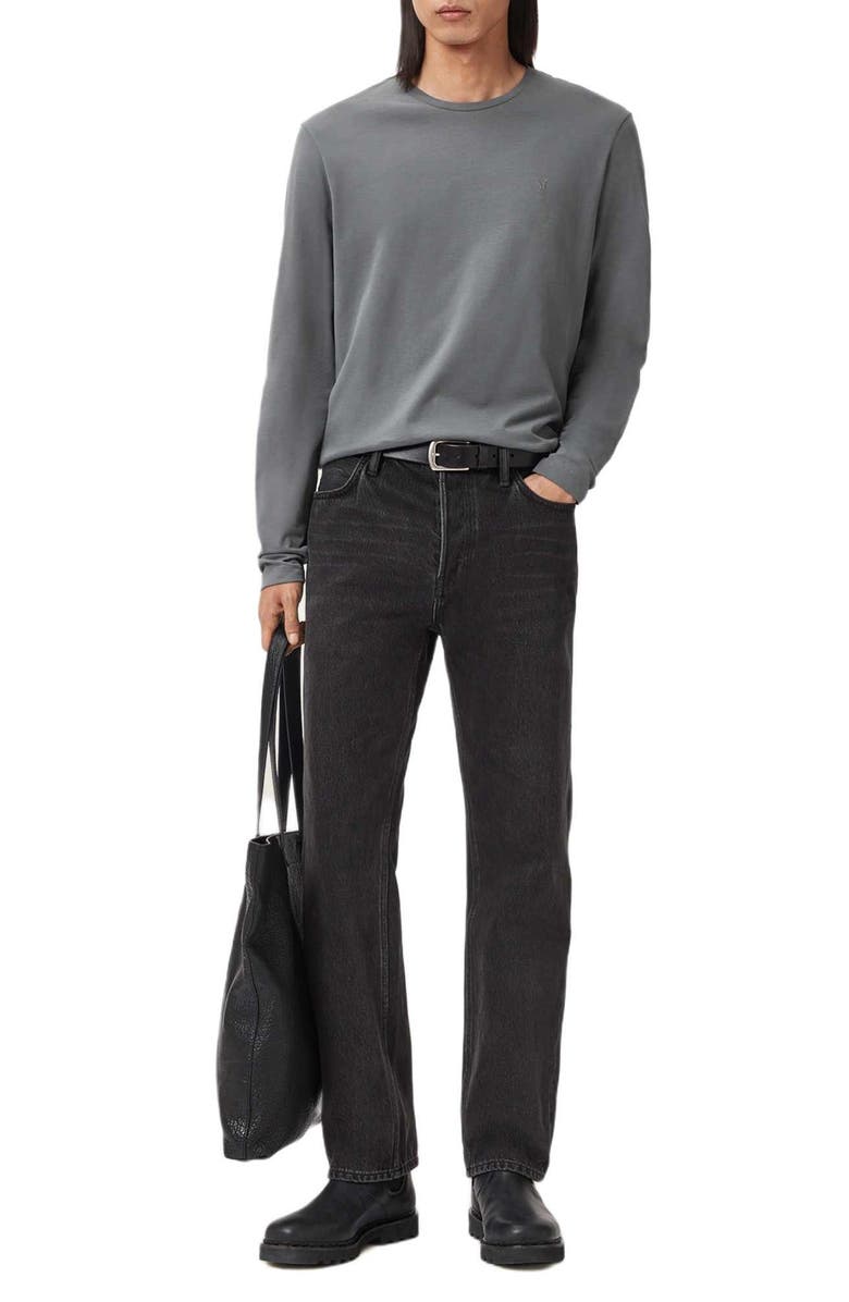 AllSaints Brace Long Sleeve Cotton T-Shirt, Alternate, color, Hazed Grey