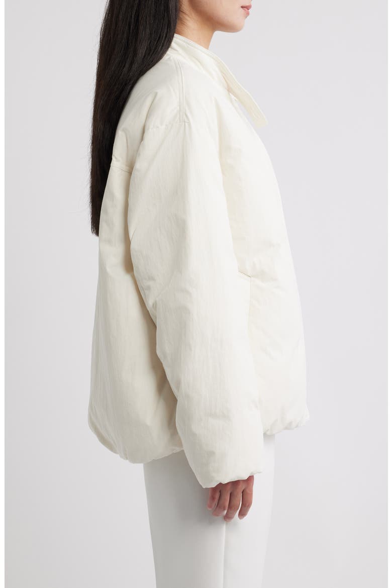 Knit Collar Down Jacket, Alternate, color, OFF WHITE