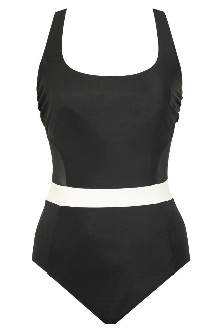 Spectra One-Piece Swimsuit, Alternate, color, BLACK/ WHITE
