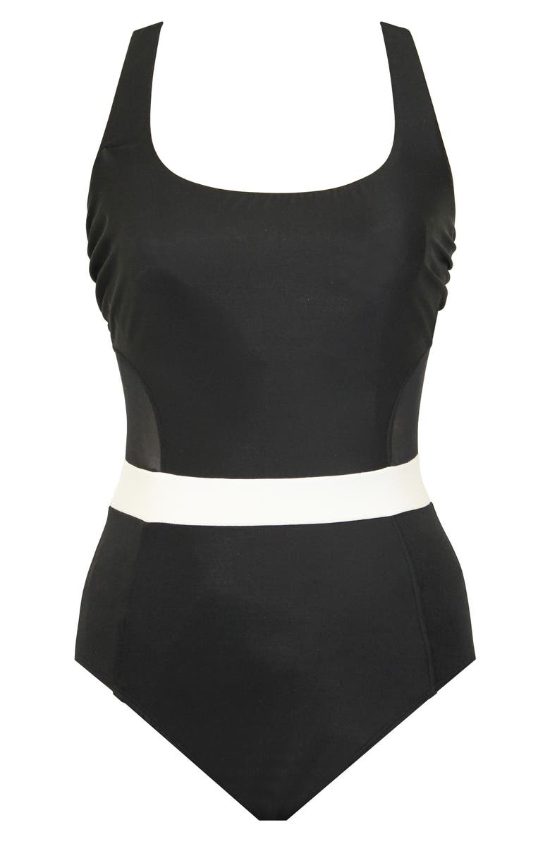 Miraclesuit<sup>®</sup> Spectra One-Piece Swimsuit, Alternate, color, Black/ White