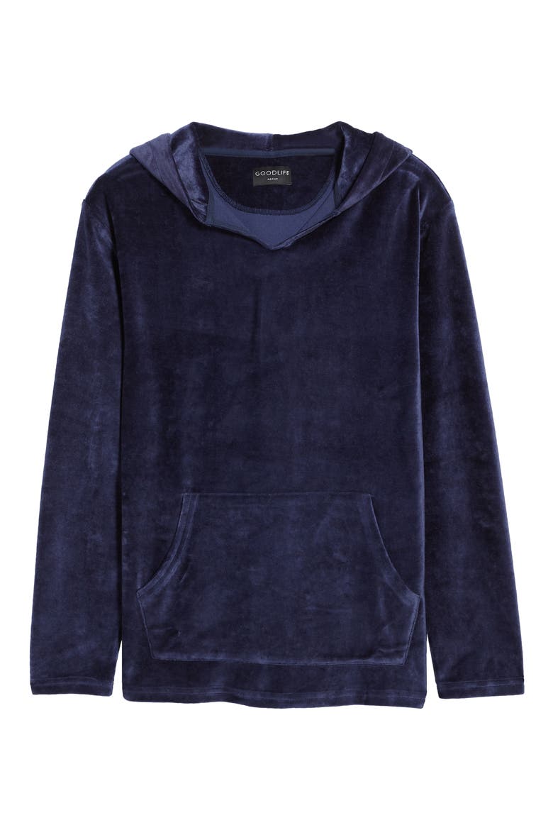Velour Baja Hoodie, Alternate, color, MIDNIGHT