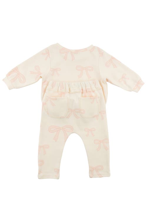 Oh Baby ! Big Bows Pink Brooklyn Boxy Jogger Set In Milk