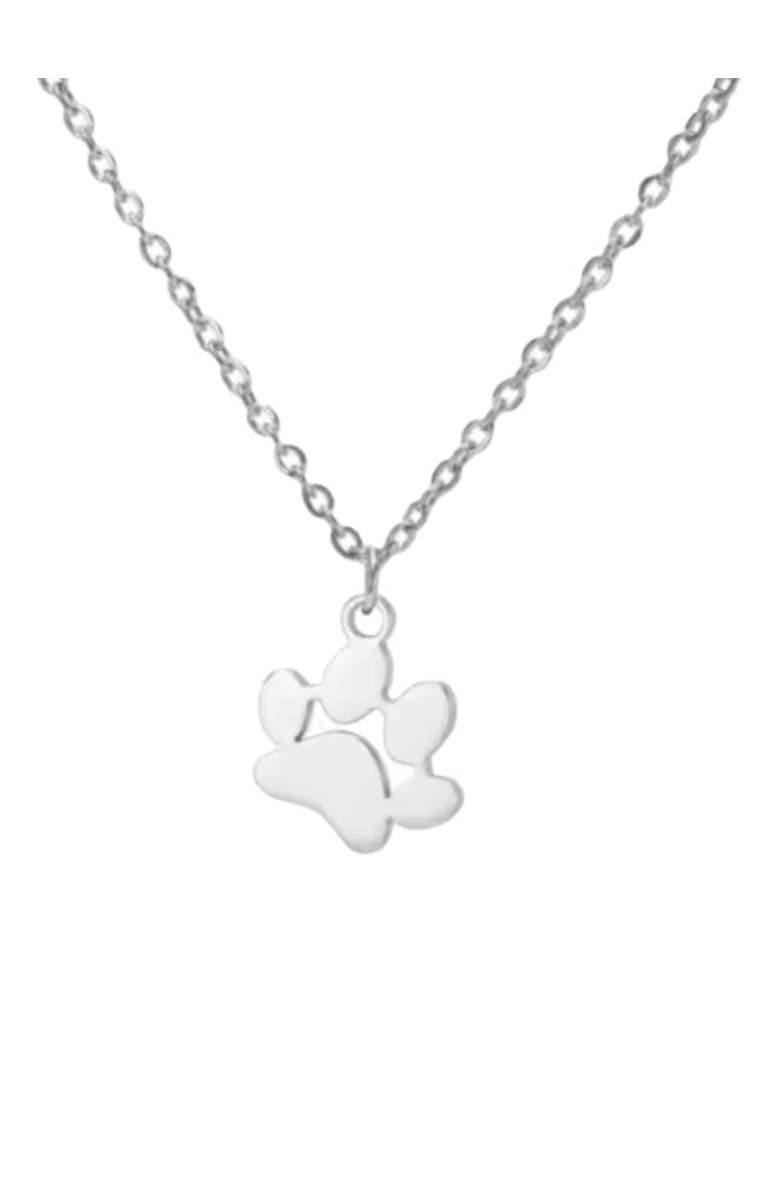 Hollywood Sensation EverPaw Single Paw Print Gold Plated Necklace, Main, color, Silver