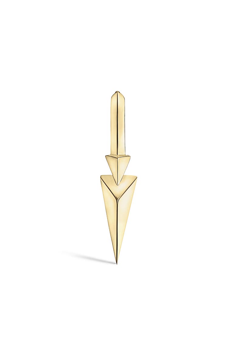 Triple Spike Single Hoop Earring, Alternate, color, YELLOW GOLD