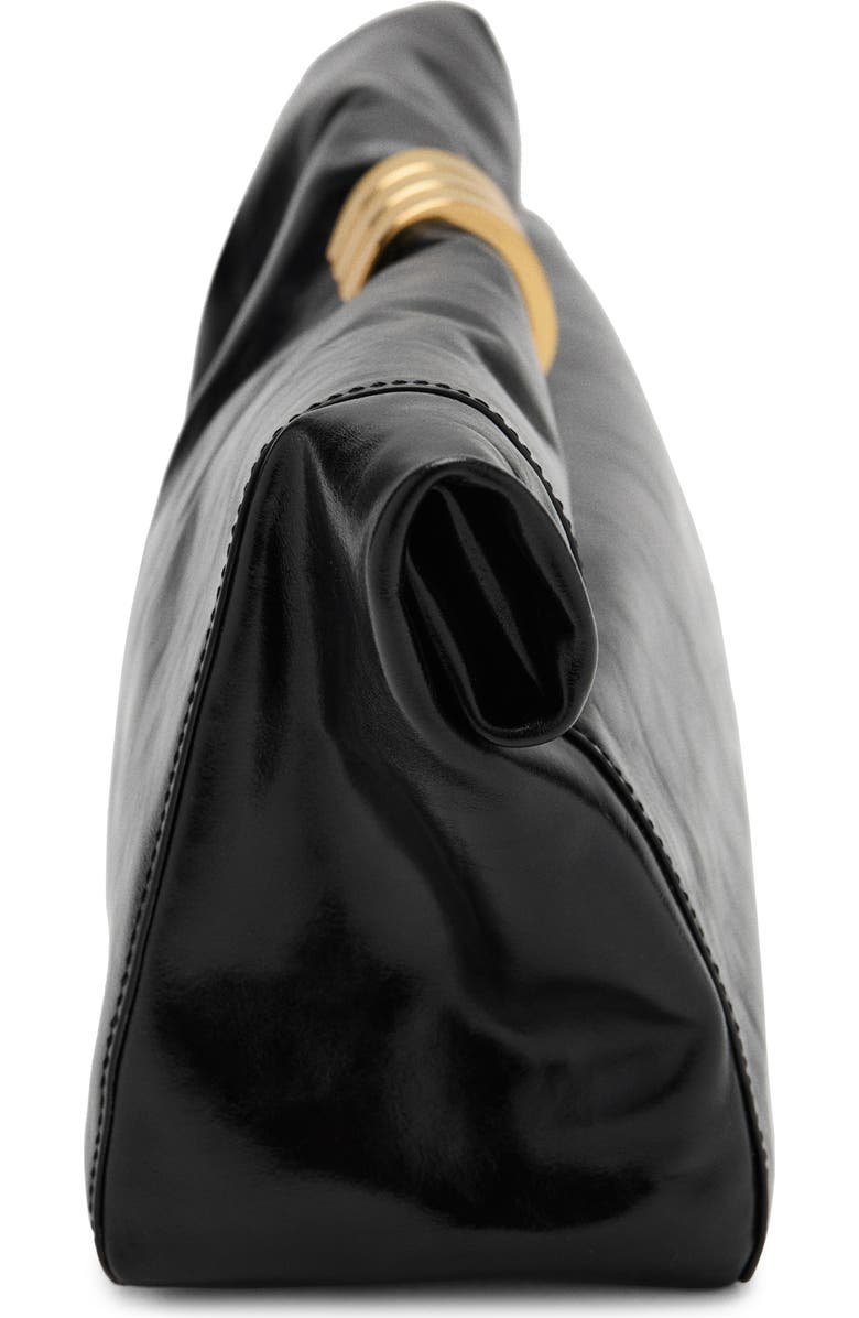 MANGO Starring Hailey Bieber Metallic Detail Clutch, Alternate, color, Black