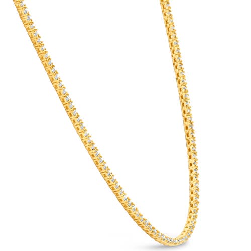 Bliss Diamond 7 1/2ct Tw Round Diamond Tennis Necklace 14k Gold 17" In 14k Yellow Gold