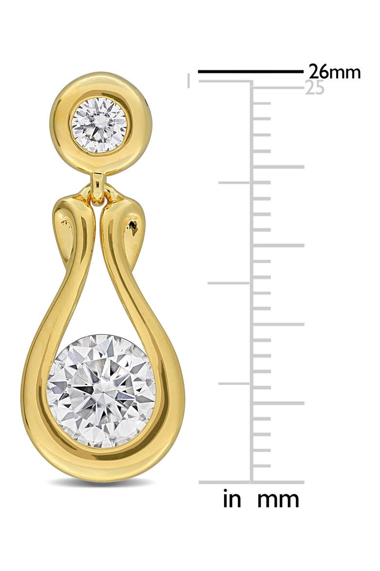 Created Moissanite Teardrop Drop Earrings, Alternate, color, GOLD