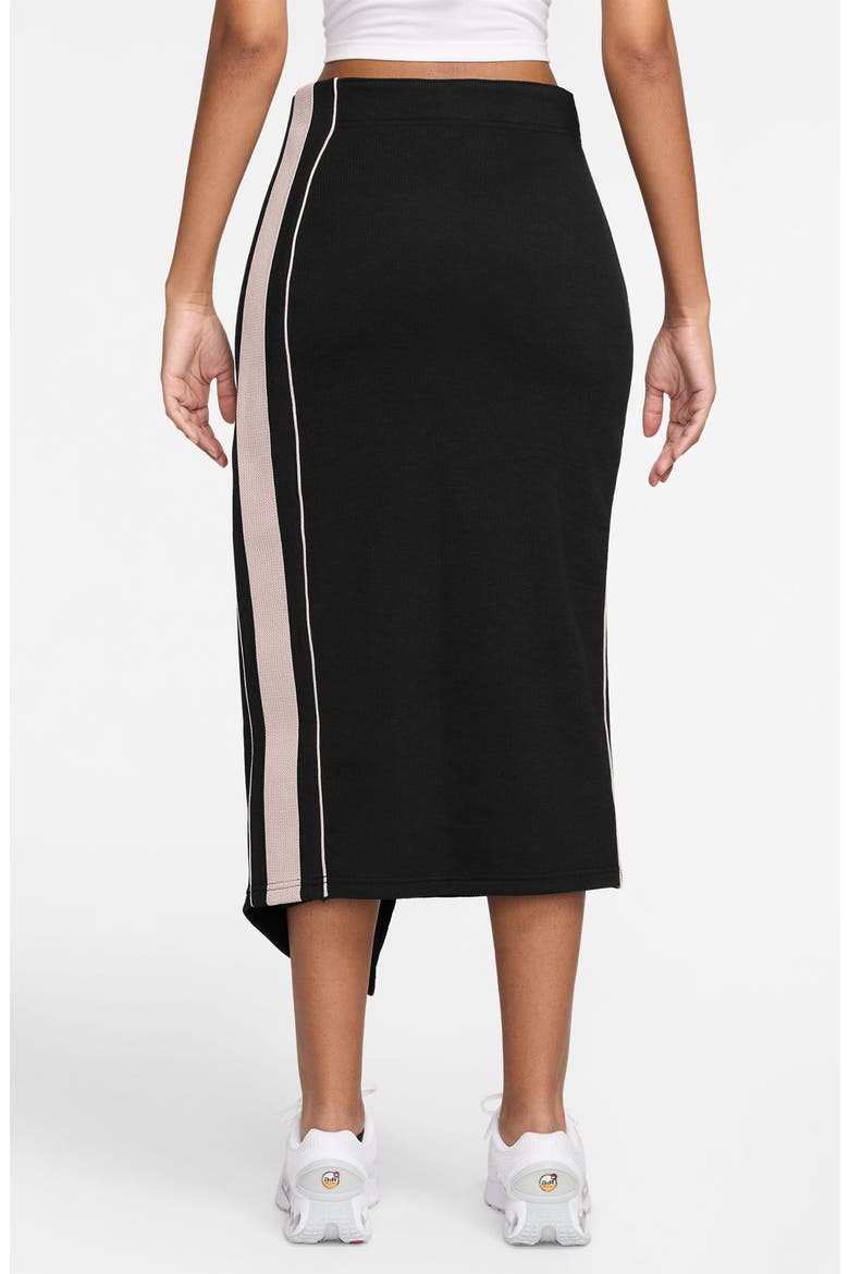 Sportswear High Waist Rib Midi Skirt, Alternate, color, BLACK/ RED/ MALT/ RED
