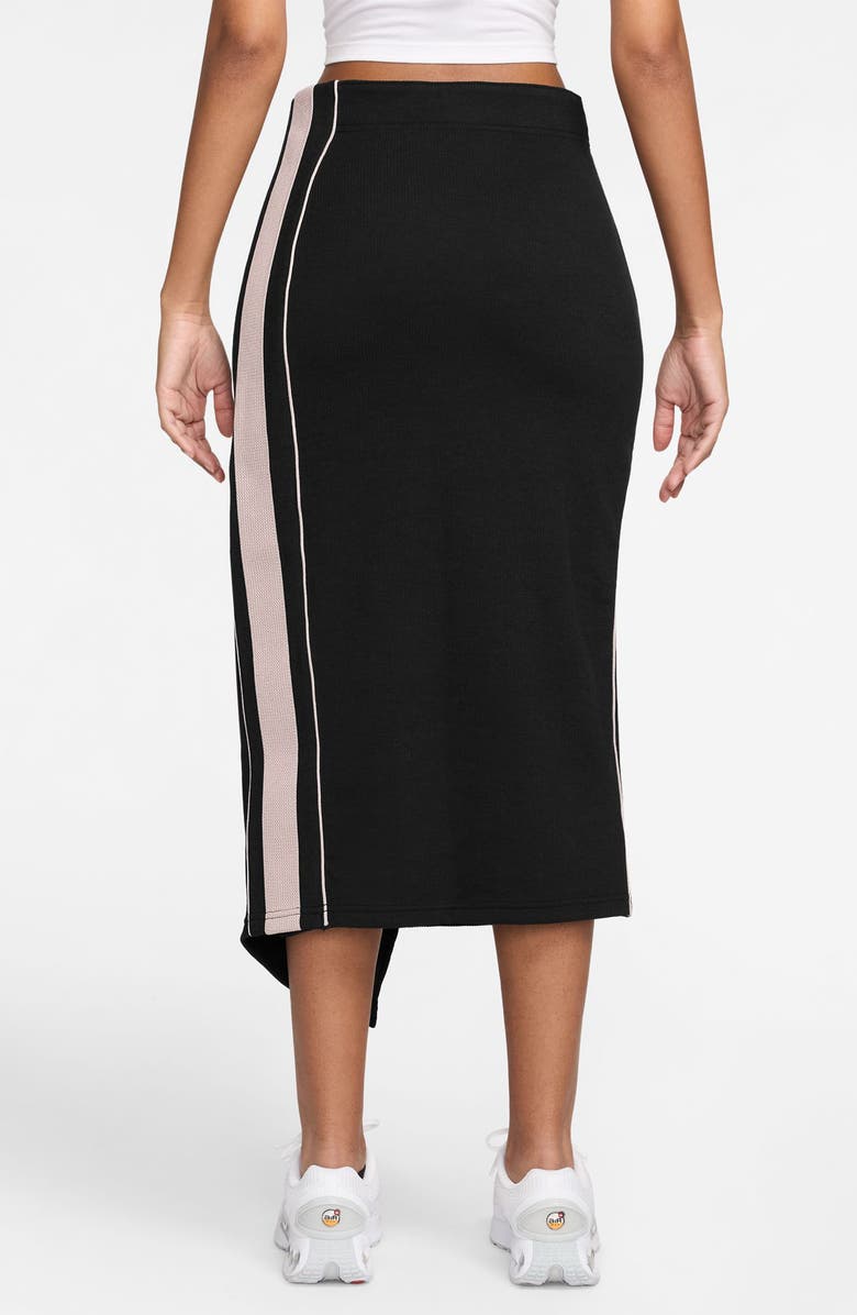 Nike Sportswear High Waist Rib Midi Skirt, Alternate, color, Black/ Red/ Malt/ Red