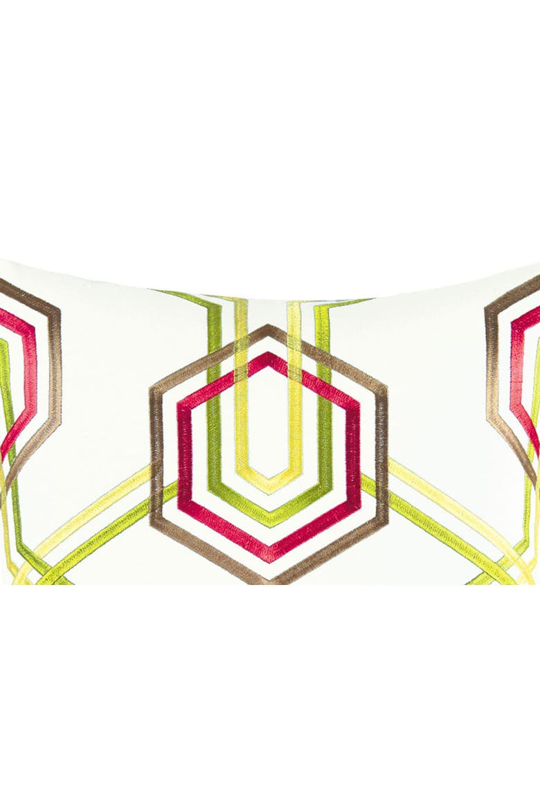Geo Embroidered Accent Pillow, Alternate, color, White