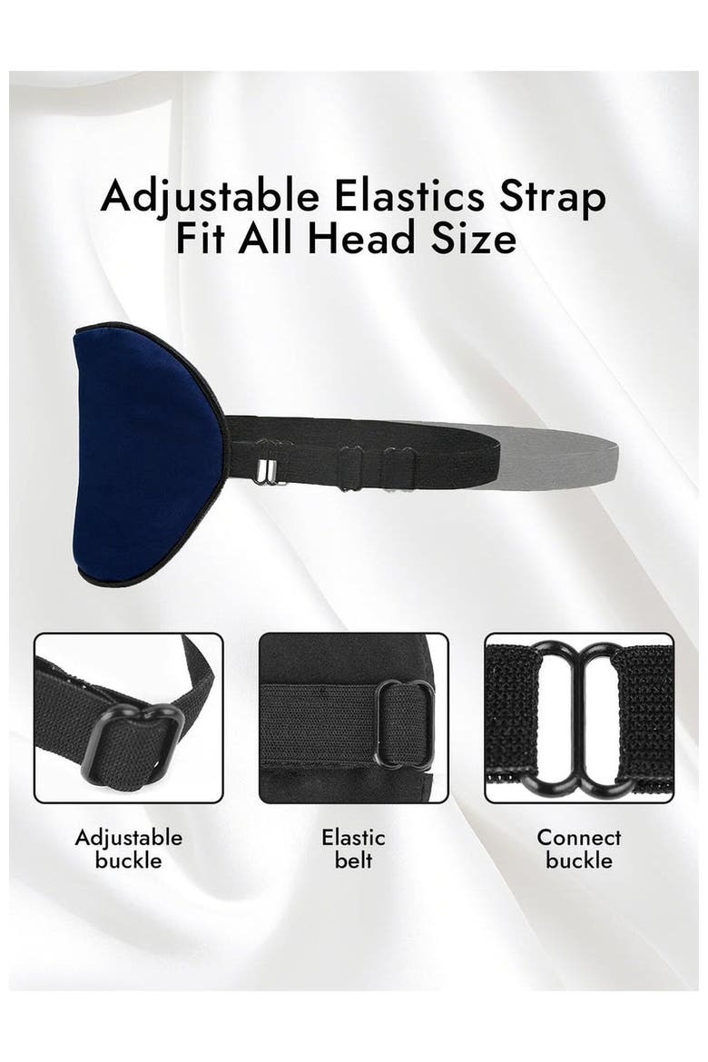 Pure Silk Elastic Band Sleep Eye Mask, Alternate, color, DarkBlue