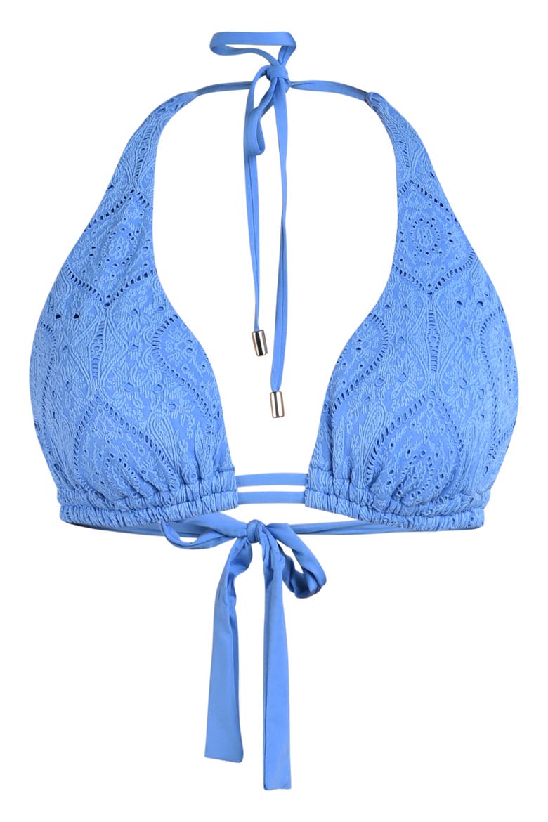 Mantra Medallion Halter Neck Bikini Top, Alternate, color, CHAMBRAY