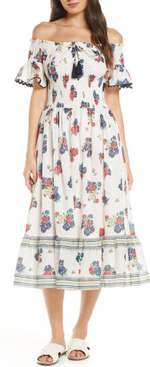 Tory Burch Meadow Folly Off the Shoulder Cover-Up Dress | Nordstrom