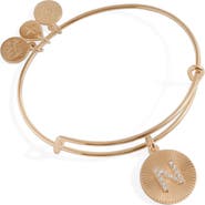 Alex and Ani Pave Starburst Texture Initial Bangle Bracelet