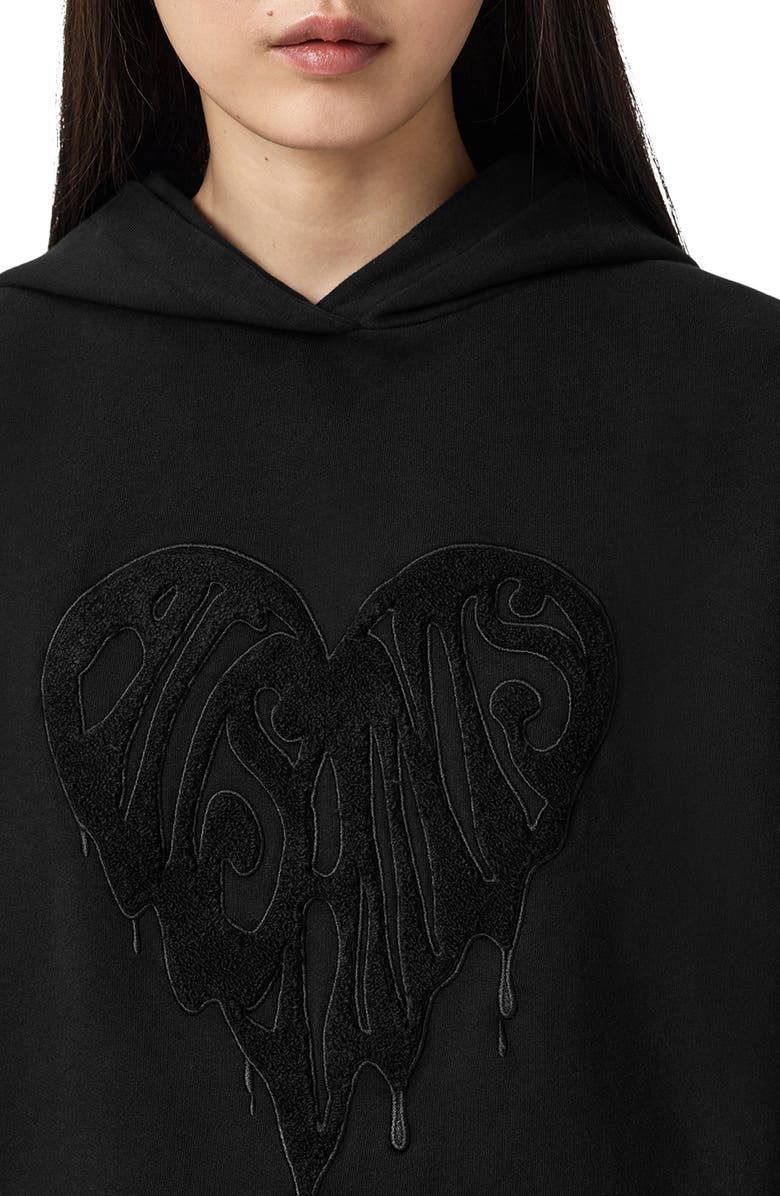 AllSaints Trip Pippa Cotton Hoodie, Alternate, color, Black