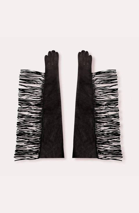 Runway Fringe Opera Gloves