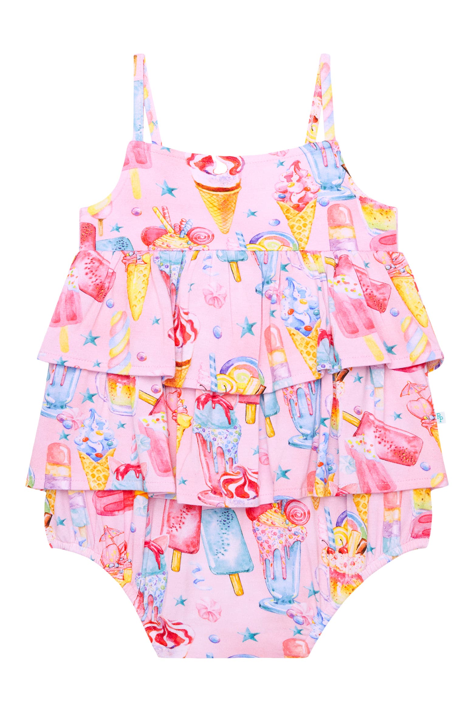 Peanuts Cutter Posh Peanut Kids' Priscilla Tiered Ruffle Bubble Romper | Nordstrom
