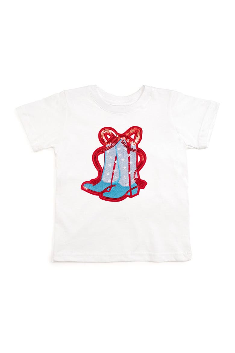 Patriotic Cowgirl Patch Short Sleeve T-Shirt, Main, color, White