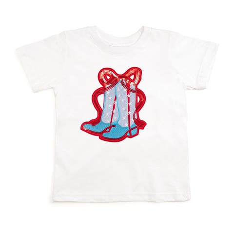 Patriotic Cowgirl Patch Short Sleeve T-Shirt (Toddler, Little Kid & Big Kid)
