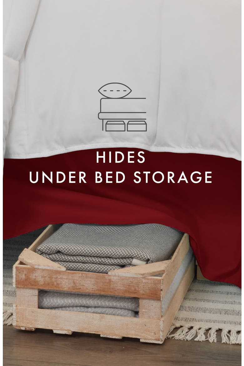 Premium Pleated Dust Ruffle Bed Skirt, Alternate, color, BURGUNDY