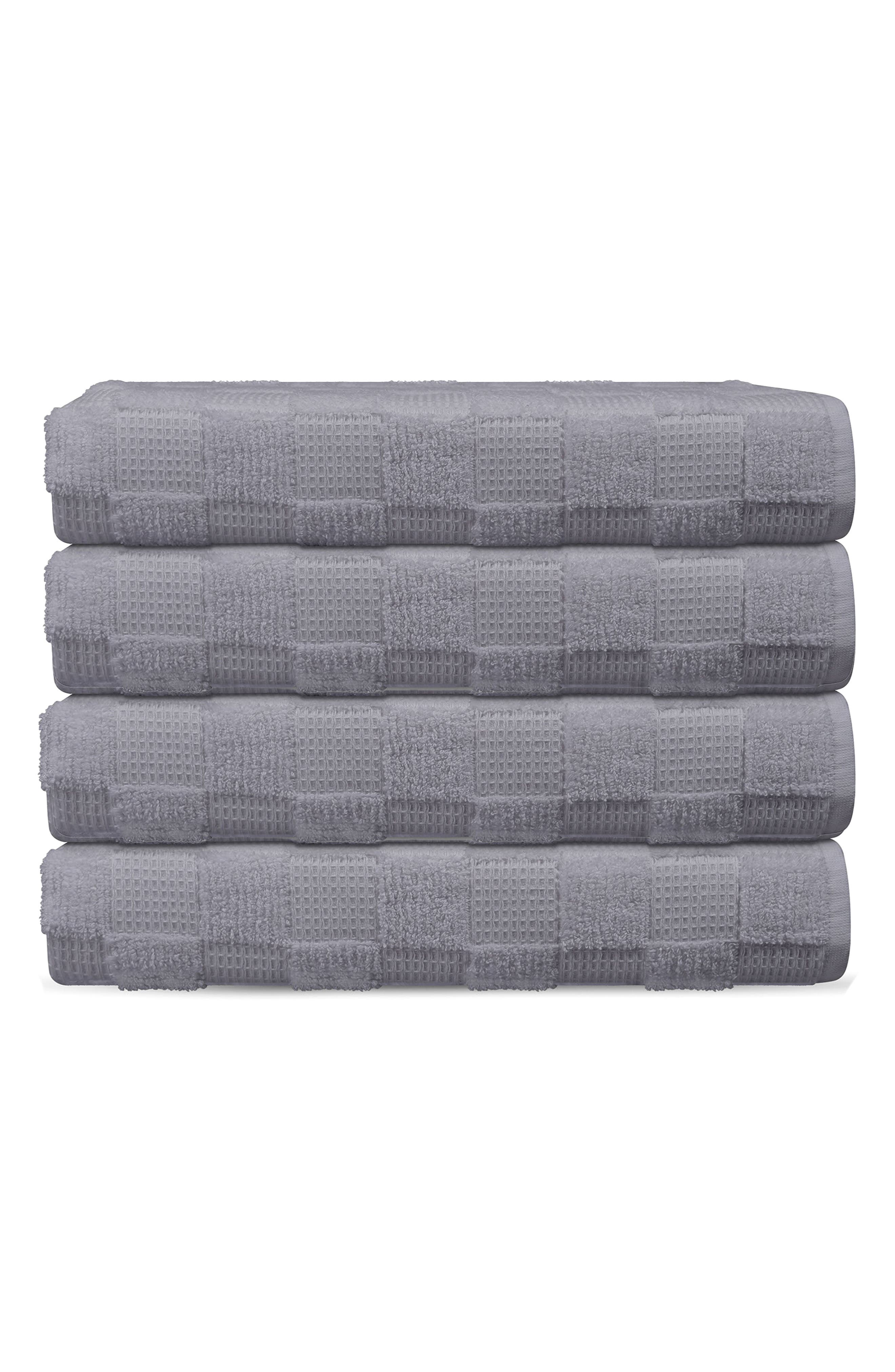 DePera Waffle Terry 4-Piece Turkish Cotton Bath Towel Set