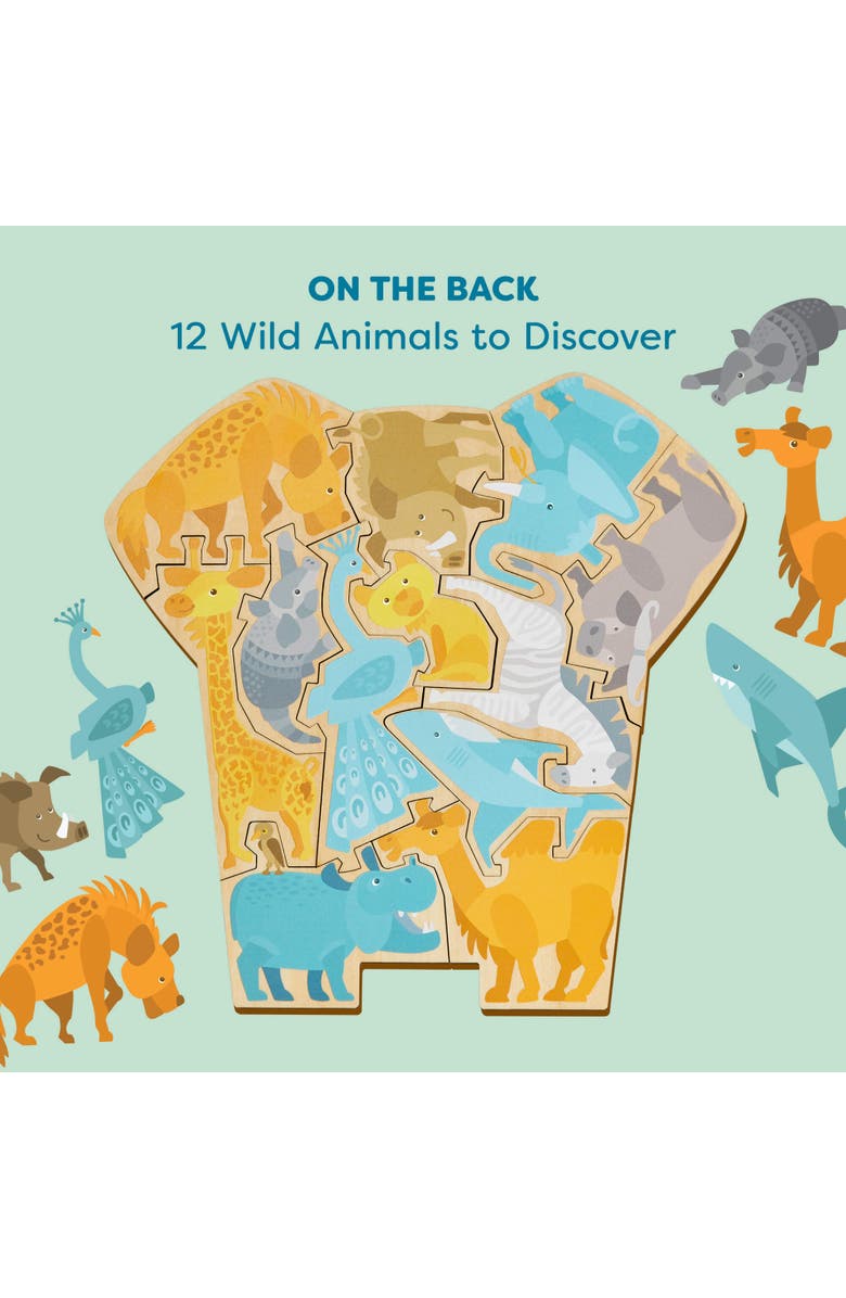 HABA Wooden Puzzle Elephant - 2 in 1 Reversible Puzzle, Alternate, color, Multi