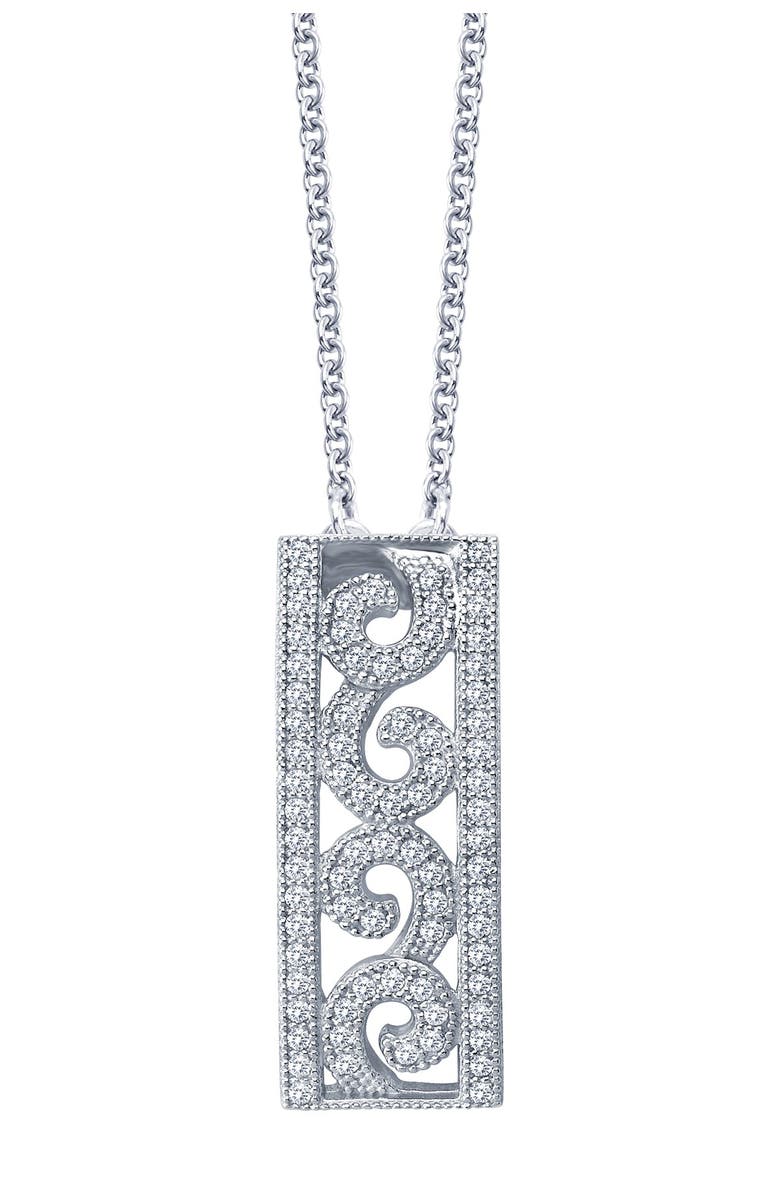 Lafonn Simulated Diamond Filigree Pendant Necklace, Main, color,