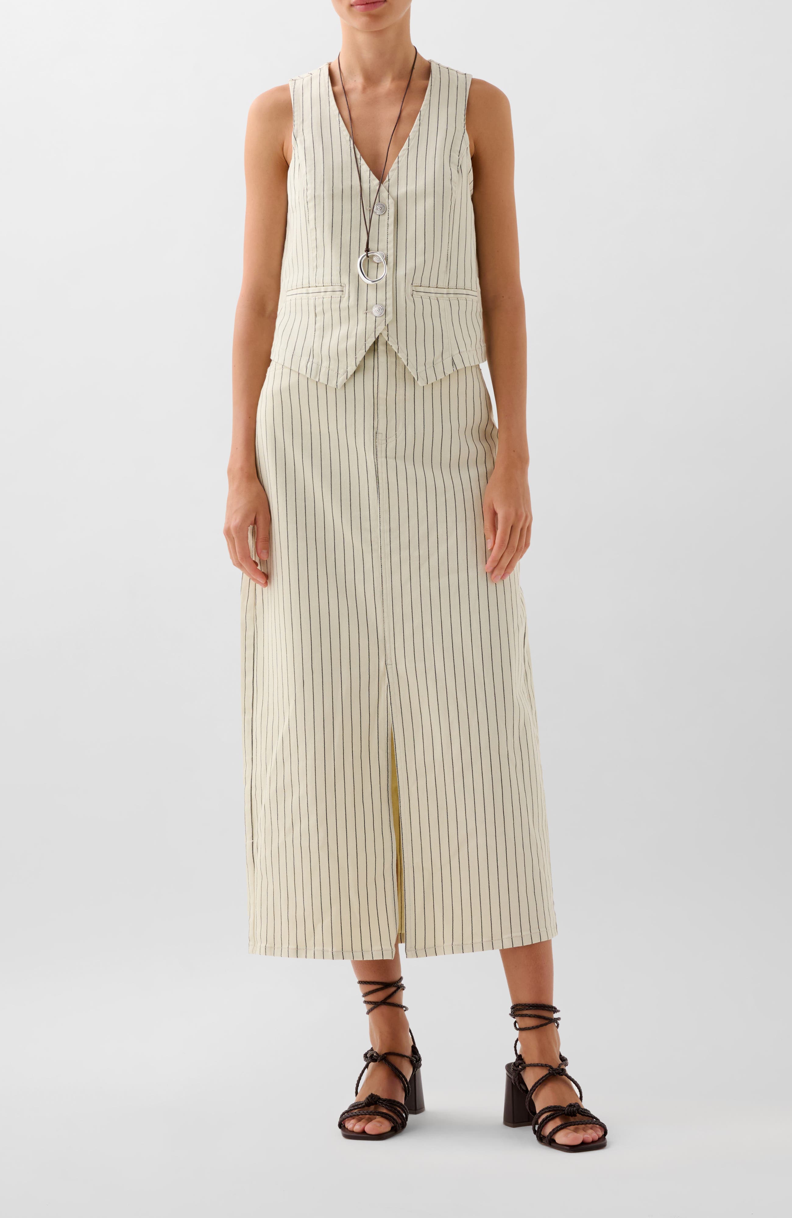 Denim Stripes Skirt - image 2