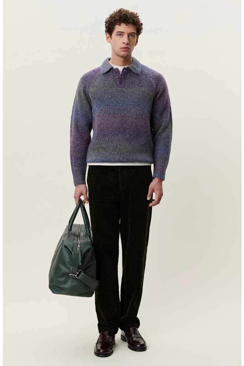 Gradient Knit Polo, Alternate, color, SPICED PLUM PURPLE