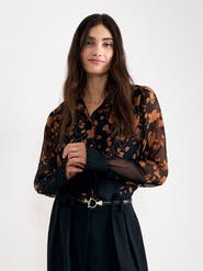 Phase Eight Clenence Floral Sheer Drape Shirt