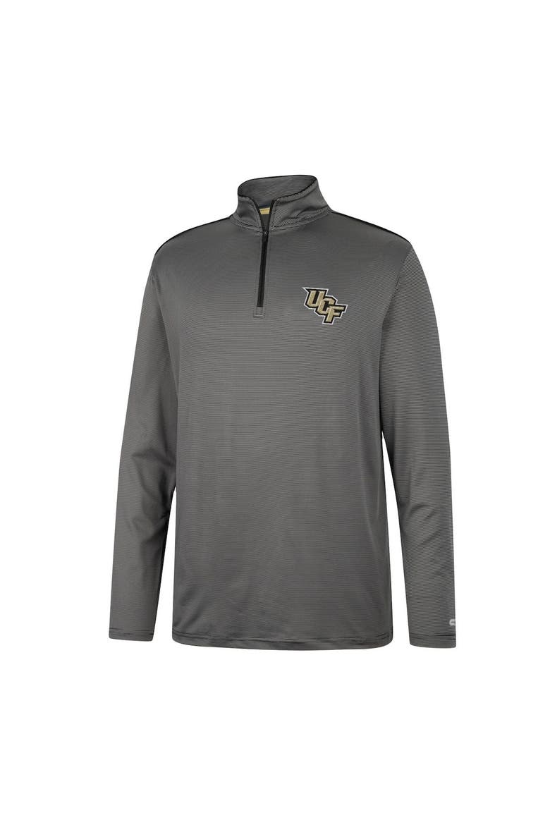 Men's Colosseum Charcoal UCF Knights Logo Quarter-Zip Windshirt, Alternate, color, Charcoal