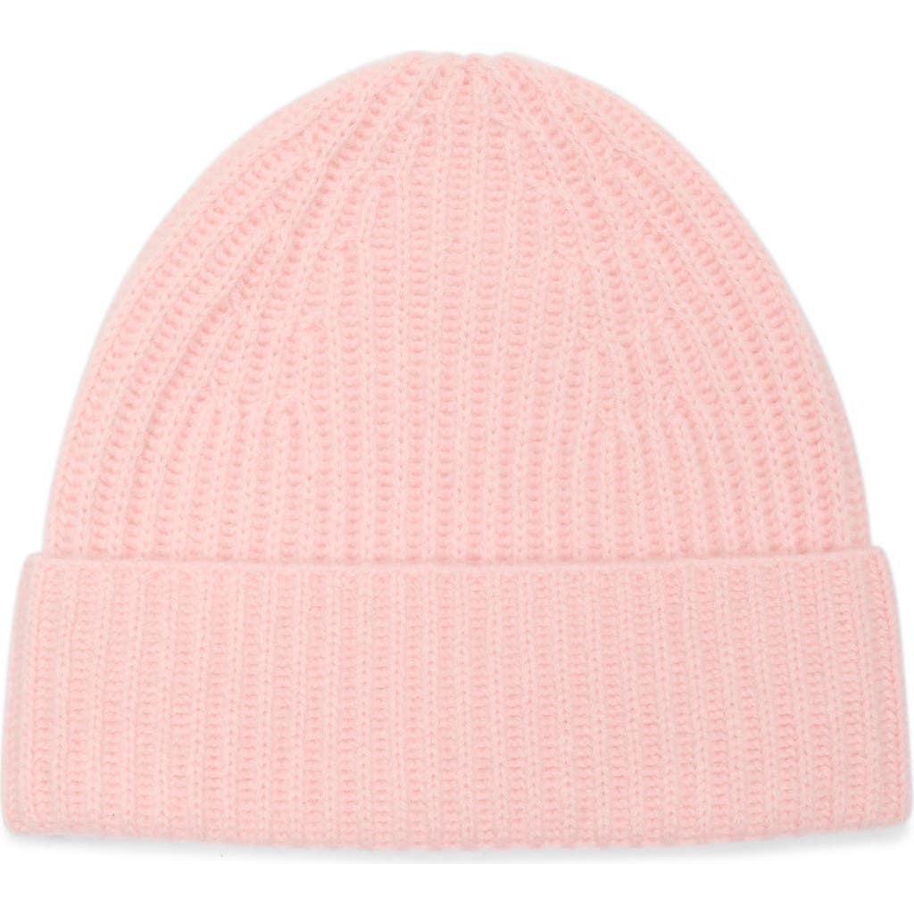 Nordstrom Rack Cashmere Ribbed Beanie In Pink