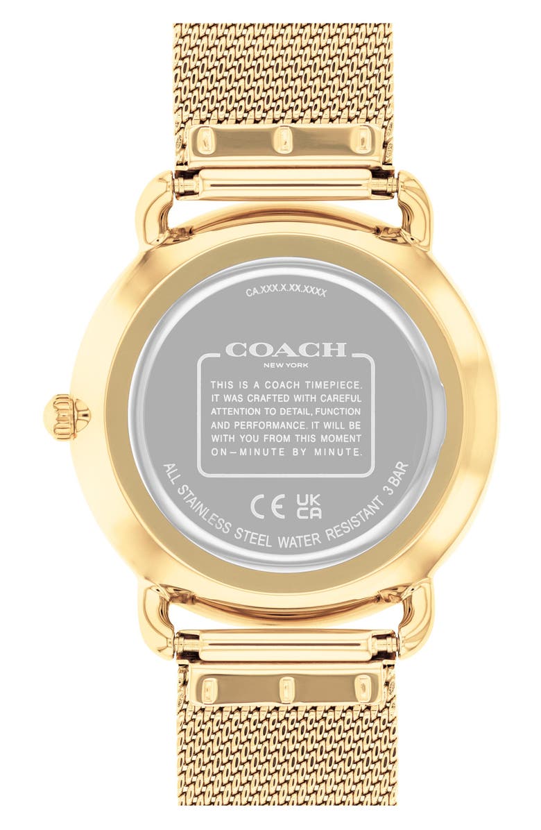 COACH Elliot Mesh Strap Watch, 36mm, Alternate, color, Gold/ Silver/ White