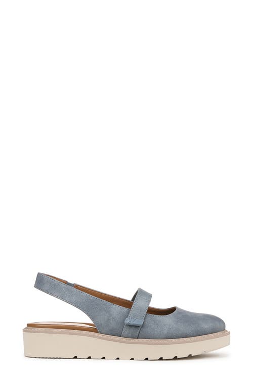 Naturalizer Edison Slingback Flat In Mid Blue Faux Leather