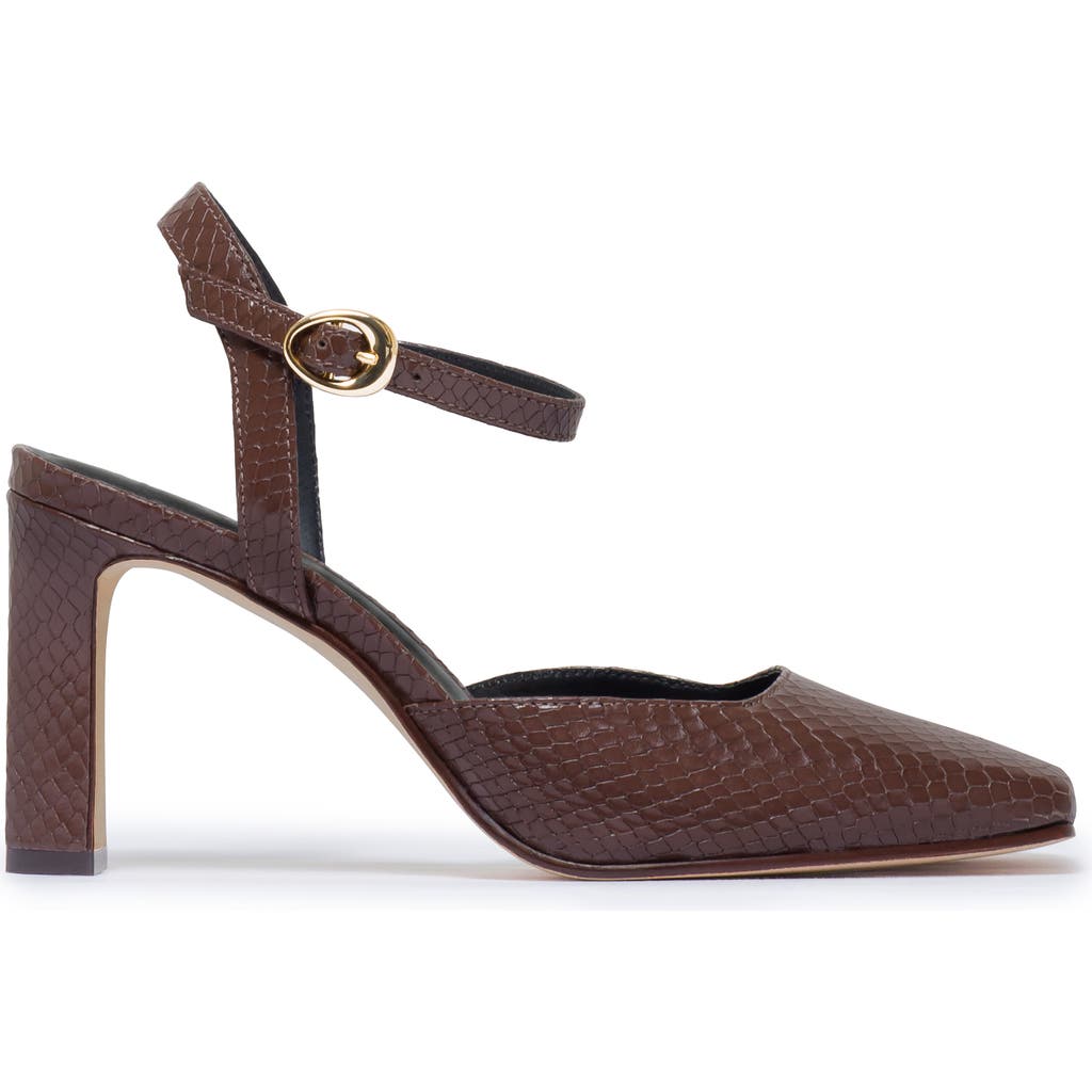 Bernardo Gama Snake-embossed Leather Pumps In Brown