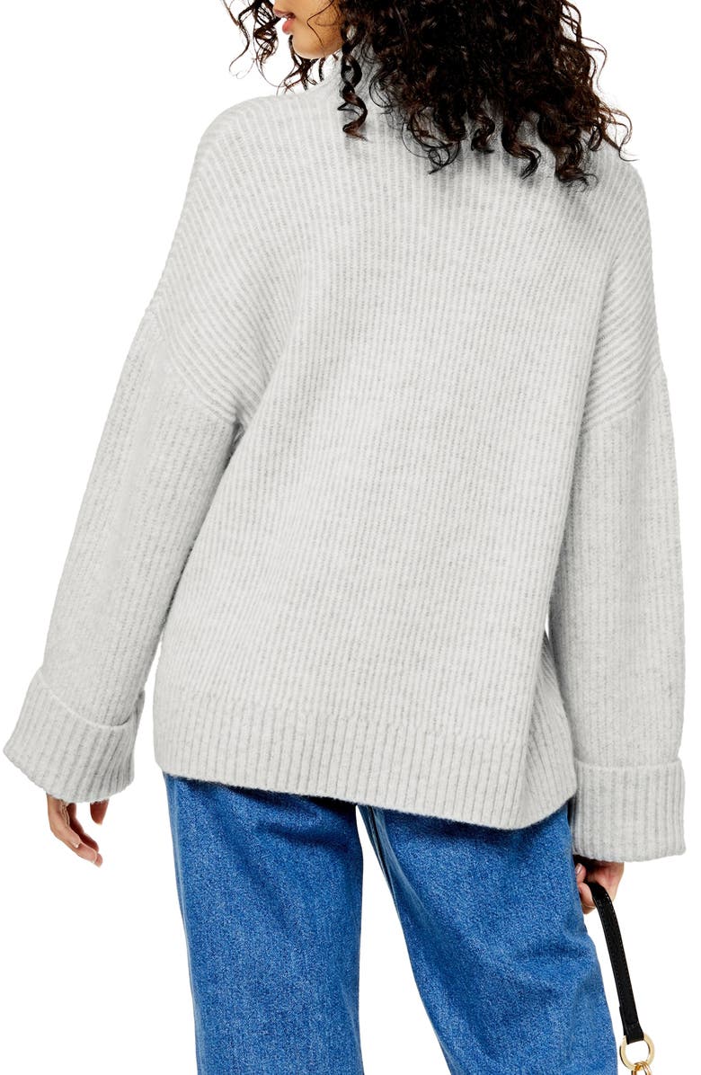 Topshop Supersoft Wide Sleeve Turtleneck Sweater, Alternate, color, 