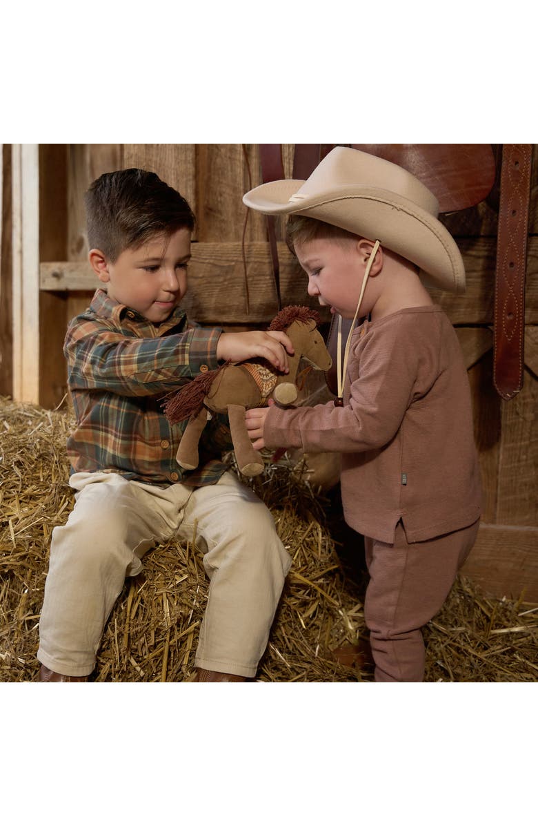 Modern Moments<sup>™</sup> by Gerber Button Down Plaid Shirt and Pant Set, Alternate, color, Brown Plaid