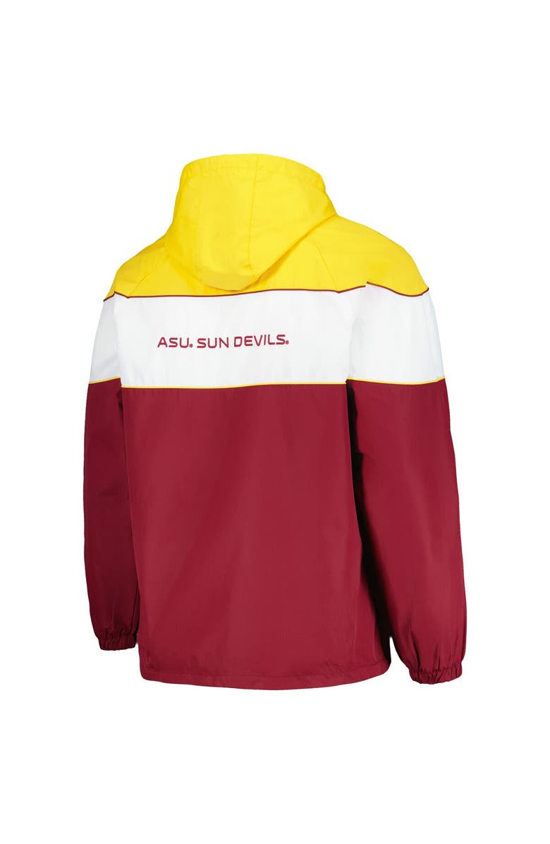 G-III SPORTS BY CARL BANKS Men's G-III Sports by Carl Banks Maroon Arizona State Sun Devils Center Line Half-Zip Raglan Hoodie Jacket, Alternate, color, Maroon