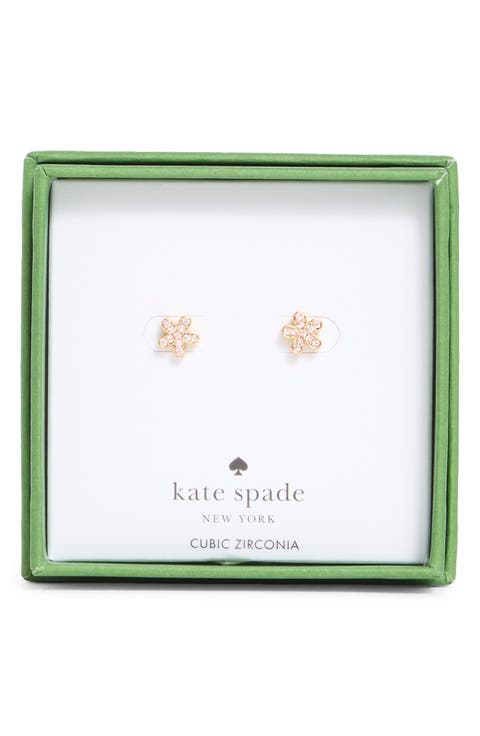 pavè flower mini stud earrings