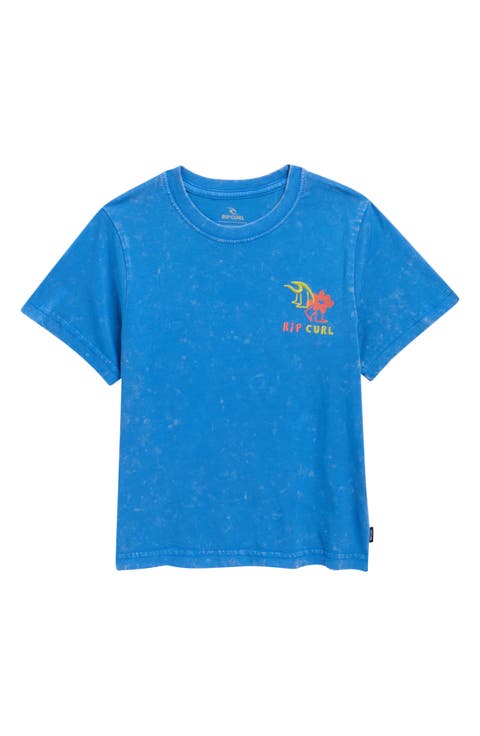 Kids' Surf Check Wash Embroidered Cotton T-Shirt (Toddler, Little Kid & Big Kid)