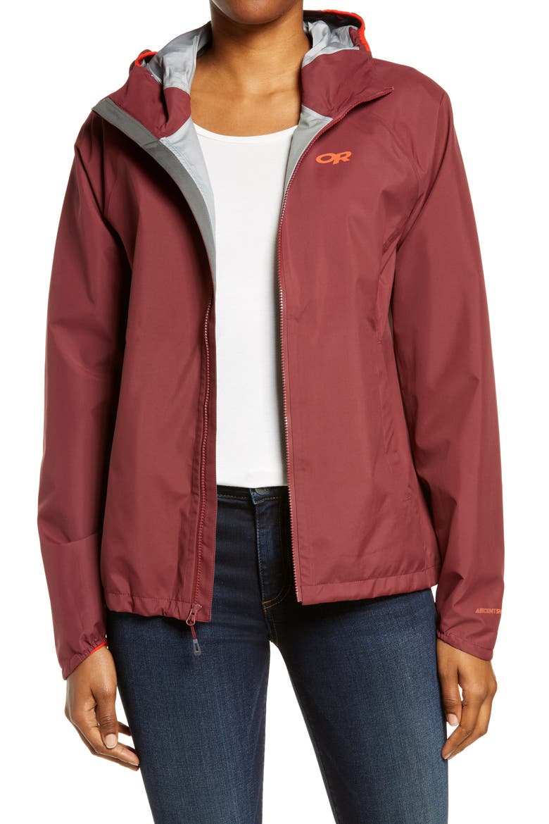 Motive Ascent Shell Waterproof Women's Jacket, Main, color, BURGUNDY